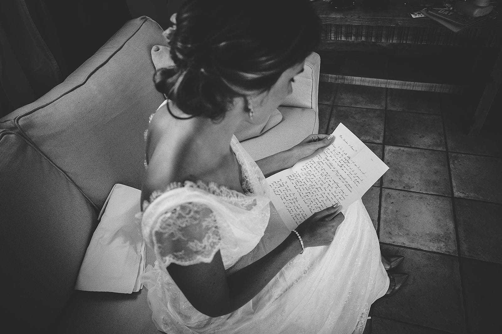 Mariage au Comptoir Saint Hilaire. La lettre du marié pour sa femme