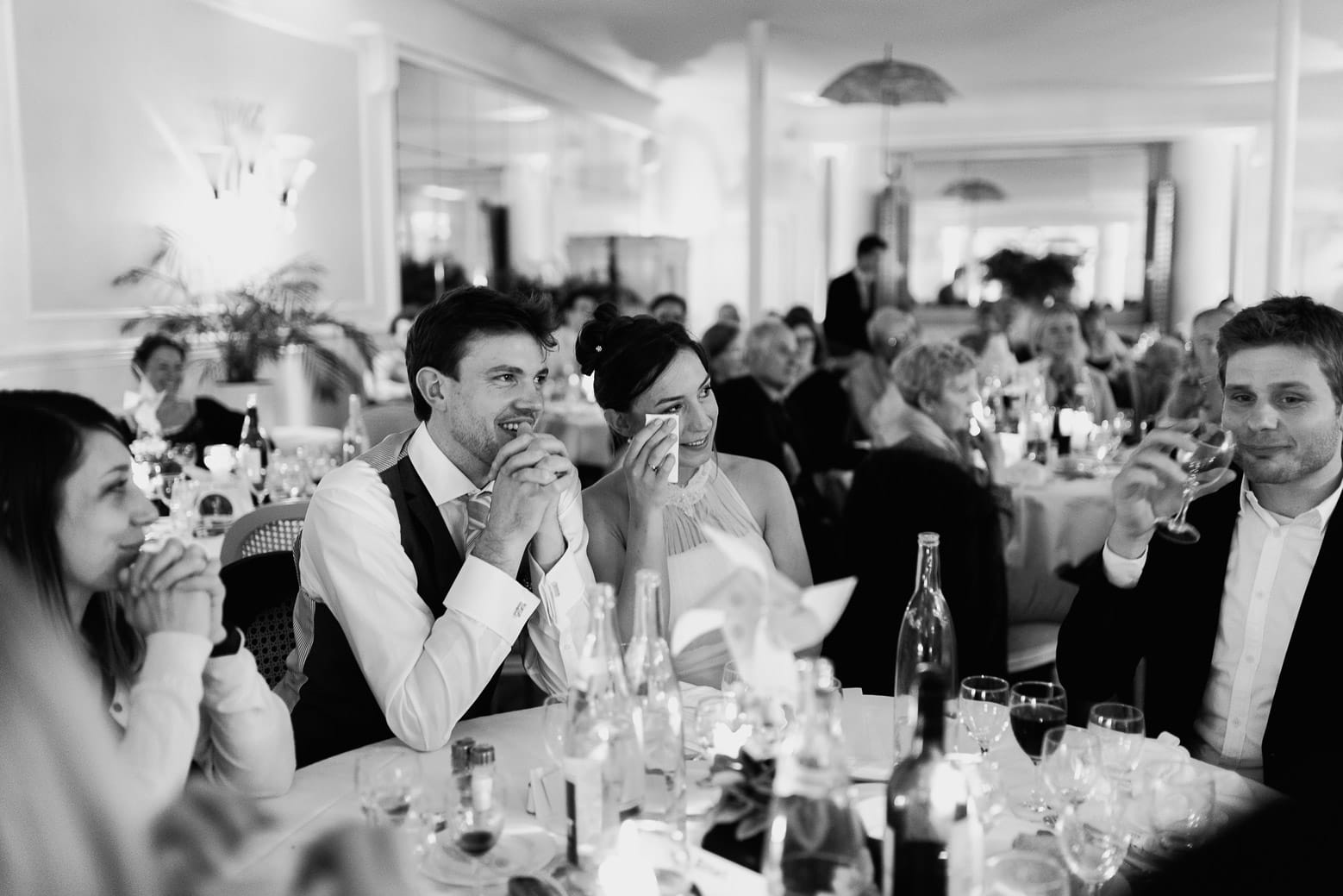 Hotel Royal Saint Mart Royat Clermont Ferrand Emotion des mariés pendant les discours